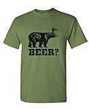 RETRO DEER BEER BEAR - funny frat party Tee Shirt T-Shirt, L, Military