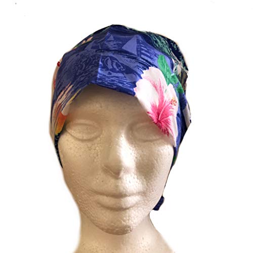 Women's Hawaiian Flowers Front Fold Tie Back Scrub Cap Surgical Cap
