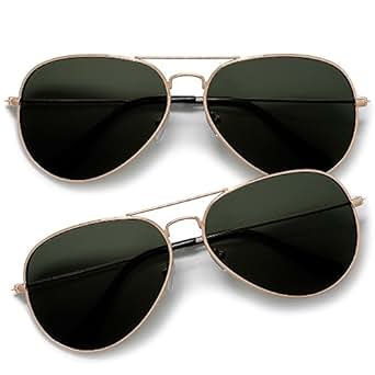 Lets Be Cops Police Aviator Style Sunglasses (2 Pack Gold