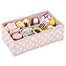 mDesign Fabric 8-Section Divider Drawer Organizer Bin for Baby Nursery Dresser, Closet, Shelf, Changing Table Organization, Hold Clothes, Toys, Diapers, Bib, Blanket - 2 Pack, Pink/White Polka Dot