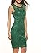 Acevog Women's Elegant Floral Sleeveless Lace Cocktail Evening Dress (X-Large, Green)