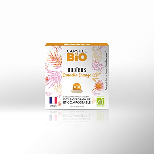 Capsule & Bio Rooibos-Tee mit Orange und Zimt – 100 aluminiumfreie & kompostierbare Teekapseln, Nespresso® kompatibel