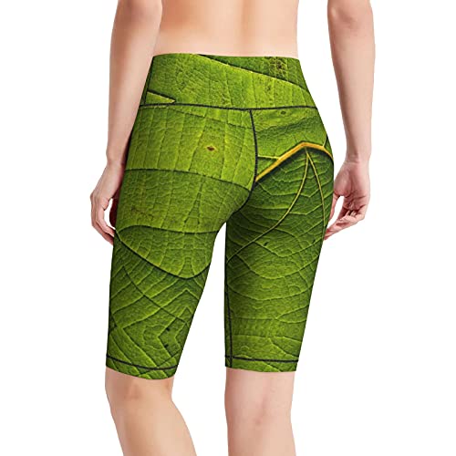Inaayayi Hoge Taille Yoga Shorts Groen Blad Eco Textuur Creatieve Groene Blad Texturen Vrouwen Bike Shorts Tummy Control… - Image 7