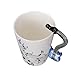 I-MART Musical Notes Design Ceramic Drink Tea Coffee Mug Cup (Electric Guitar) Blue