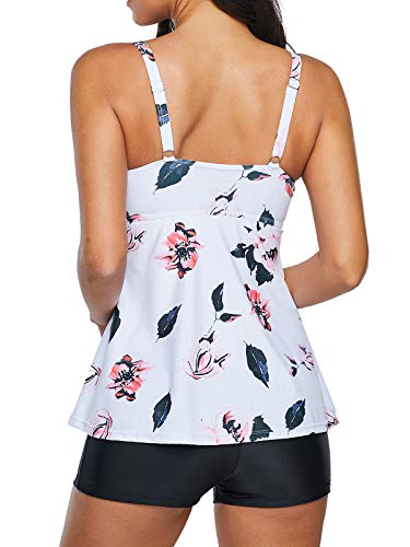 image for Zando Two Piece Swimsuits for Women Modest Tankini Top with Boyshort S