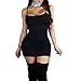 Antopmen Women Sexy Backless Basic Dresses Sleeveless Slim Vestidos Vest Tanks Bodycon Dress Strap Solid Party Dress (Large, Black)