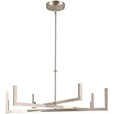 KICHLER Priam 84328PN LED Chandelier 43.75 Inch 6 Light in Polished Nickel