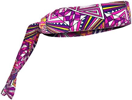 Yoga Drawer Pink Abstract Yoga Tie Headband Hot Pink, Pastel Orange, Purple, Yellow, White, One Size Fits Most