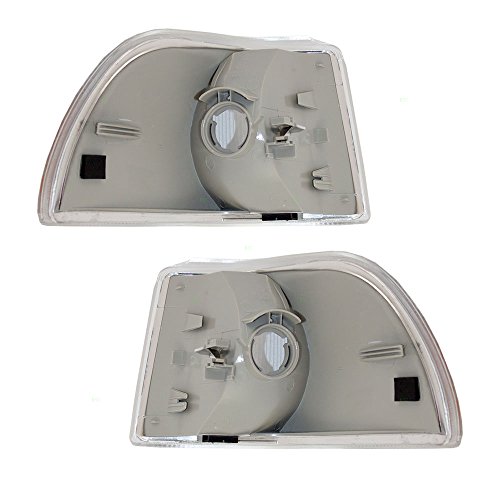 Driver and Passenger Park Signal Corner Marker Lights Lamps Lenses Replacement for Volvo 9483184-9 9483185-6