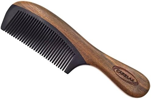 CARELAX Green Sandalwood Natural Aroma Hair Comb | No Static Detangling Handmade Wooden Comb | Fine Tooth Comb|Chinoiserie Gift Bag