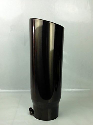 5" Inlet 6" Outlet 18" Long Rolled Angle Midnight Black Chrome Diesel Performance Exhaust Tip