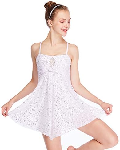 MiDee Dance Costume Lyrical Dress Full Sequins Camisole Dance Dresses