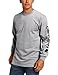 Carhartt Mens Loose Fit Heavyweight Long-Sleeve Logo Sleeve Graphic T-Shirt (Big & Tall) Fashion t Shirts, Heather Grey, Large Big Tall US