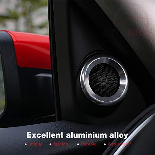 Thenice for 10th Gen Civic A-Pillar Loudspeaker Decorations Circle Rings, Anodized Aluminum Car Door Audio Speaker Trims for Honda Civic 2016 2017 2018 2019 (Silver)