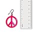 Hot Pink Hippie Peace Sign Dangle Earrings
