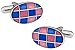 Cuff-Daddy Pink & Blue Checkerboard Enamel Cufflinks with Presentation Box