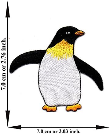 "Cute Penguin Patch" Iron on Patch 2.76"x3.03" Appliques Hat Cap Polo Backpack Clothing Jacket Shirt DIY Embroidered Iron on / Sew on Patch