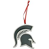 Collegiate Pulse Michigan State Spartans Spartan Head Metal Christmas Ornament