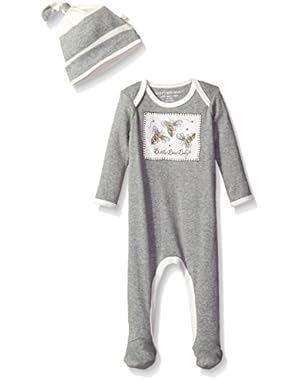 Baby Footed Coverall and Hat Set