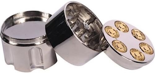 Metal Bullet 50mm 3part Magnetised Anodized Aluminium Pollinator Metal Herb Spice Grinder