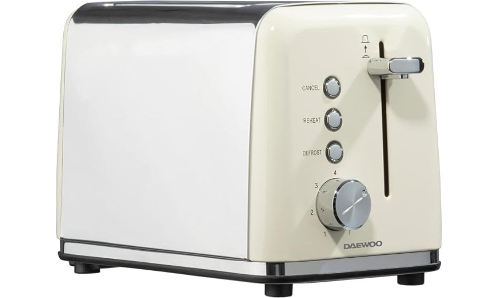 Daewoo Cream 2 Slice Toaster