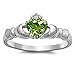 Irish Claddagh Peridot Ring Sizes 3-12