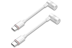 VERVERAY 2PCS Barrel Plug to USB-C Adapter for Ring USB C Outdoor Cameras, Barrel Adapter Compatible with Ring Solar Panel for Stick Up Cam and Spotlight Cam Pro, White