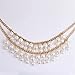 Elegant Women's Multi-Row Torsade Fringe White Pearl Bead Chain Bib Necklace