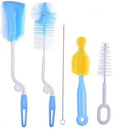 Qiaoshiren Bottle Brush 5 in 1 Cleaner Kit, Cleaning Brush Set for Cups Sports Bottle Baby Bottle Nipple