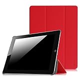 Fintie iPad 2/3/4 Case - Lightweight Slim Tri-Fold Smart Stand Cover Protector Supports Auto Wake/Sleep for iPad 4th Generation with Retina Display, iPad 3 & iPad 2, Red