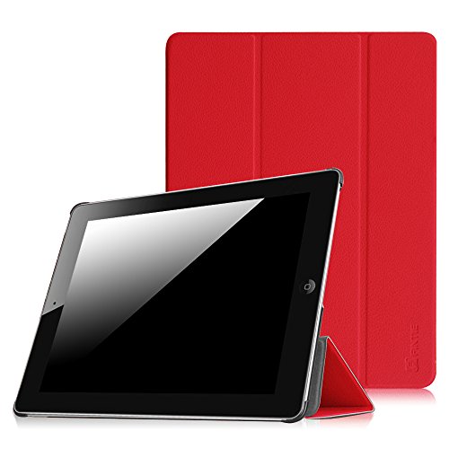 Fintie iPad 2/3/4 Case - Lightweight Slim Tri-Fold Smart Stand Cover Protector Supports Auto Wake/Sleep for iPad 4th Generation with Retina Display, iPad 3 & iPad 2, Red