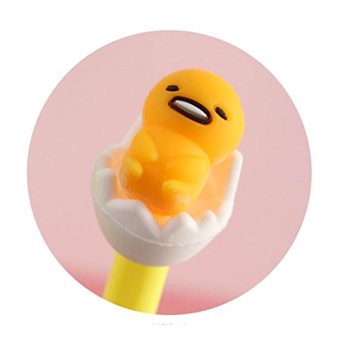 Gbell Novelty Cute Lazy Egg Gel Ink Pen,Kids Refills Stationery School Office Supplies 5Pcs Yellow (Yellow) - Thumbnail 4