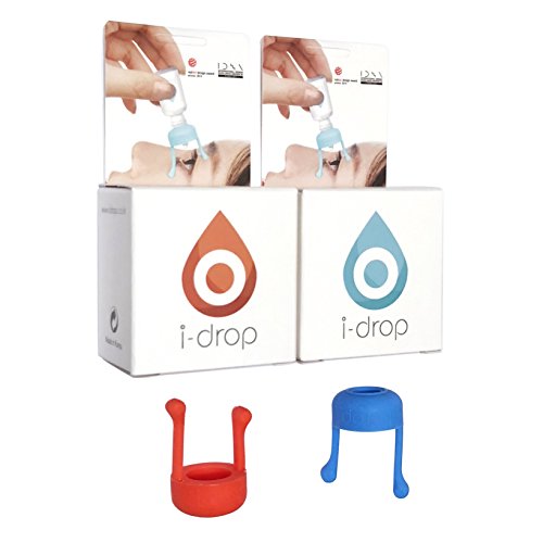 2 Pack - Eye Drop Guide - Red and Blue Portable Silicone Eyedropper Assistant