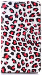 HELPYOU Red Samsung Note 3 New Fashion Leopard Pattern Flip Stand Pouch Wallet Magnetic Leather Case With Credit Card Holder Cover for Samsung Galaxy Note 3 N9000