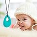 TecUnite 4 Pieces Chewing Necklace for Boys and Girls, Silicone Teething Necklace Pendants for Mom to Wear, Baby Teething Toys, 4 Colors (Style A)