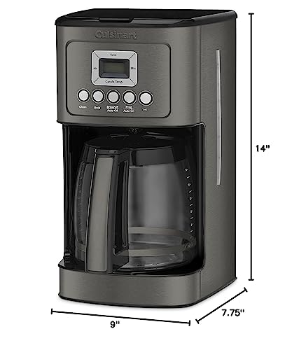 Cuisinart Coffee Maker, Perfecttemp 14-Cup Glass Carafe, Programmable Fully Automatic for Brew Strength Control & 1-4 Cup Setting, Black, Stainless Steel, DCC-3200BKSP1