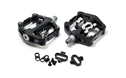 SCHWINN MAGNESIUM SPD CLIP PEDALS w/ CLEATS, TOE CLIPS, AND STRAPS - OUTDOOR OR INDOOR CYCLING - 9/16"