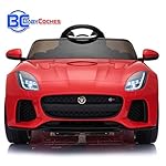 BC BABY COCHES Jaguar F-Type SVR Coche eléctrico para niños con batería 12v, Mando Control Remoto teledirigido para Padres, Licencia Oficial, asa de Transporte y Maletero. (Rojo)