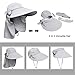lenikis Women's UPF+50 Sun Visor Detachable Flap Hat Foldable Wide Brimmed UV Protection Hats Grey