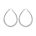 Jesming 925 Sterling Silver Textured Ear Studs Large Round Hoop Earrings