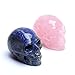 2'' Hand carved skulls Healing Crystal Stone Human Reiki Skull Figurine Statue Sculptures Mixed Stone(Pack of 2)