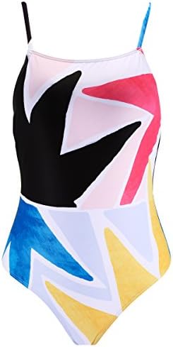 multicolored Print Backless One Pieces Swimsuits For Women