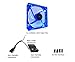 Apevia 14SL-BL 140mm 4pin Molex + 3pin Motherboard Silent Blue LED Case Fan, Connecting to Power Supply or Motherboard