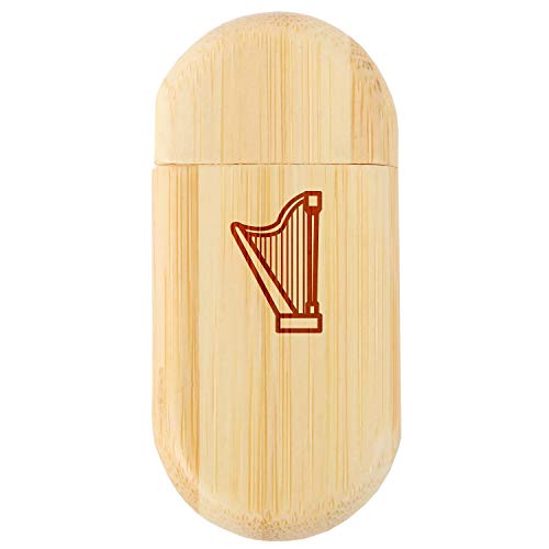 Harp 8Gb Bamboo USB Flash Drive with Rounded Corners - Wood Flash Drive with Laser Engraving - 8Gb USB Gift for All Occasions - Thumbnail 2