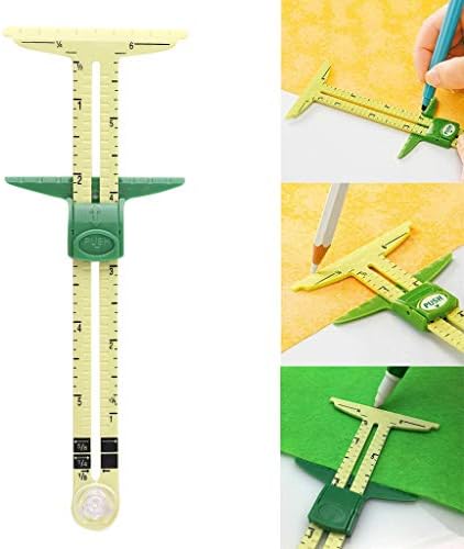 Yidartono 1PC Multifuction 5-In-1 Sliding Gauge Caliper Measuring Sewing Tool Portable