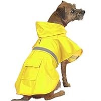 OCSOSO Dog Rain Poncho with Reflective Strip,Yellow, XXS,XS,S,M,L,XL,XXL (S)