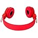 Sodee Folding Stereo Wired Headphones for Kids,Girls Headphones,Boys Headphone,in-line Microphone Remote Control Adjustable Over Ear Headphone Kids Headsets with Soft Earpads for Cellphones (Red)