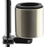 Kroozie Deluxe - Stainless Steel Cup Holder for Bicycles, Wheelchairs, Boats, Stands, Drumsets, Golf Carts, Mopeds and Scooters