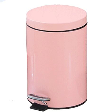 YUGDSIMB Round Stainless Steel Trash Can Has A Cover , White