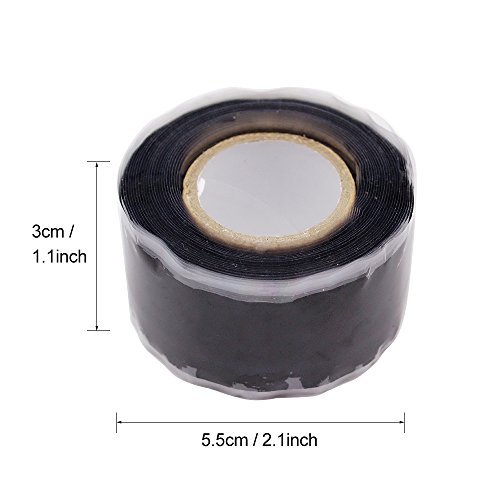 Homgaty 1 Rolls Black Repair Sealing Insulation Tape,Silicone Waterproof Self Fusing Tape,25mmx3m - Thumbnail 4